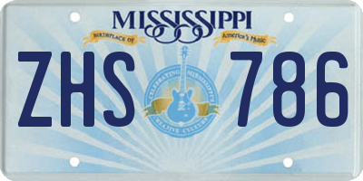MS license plate ZHS786