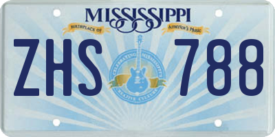 MS license plate ZHS788