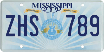 MS license plate ZHS789