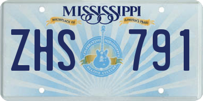 MS license plate ZHS791