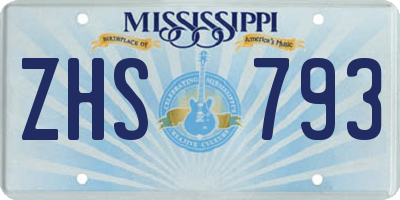MS license plate ZHS793