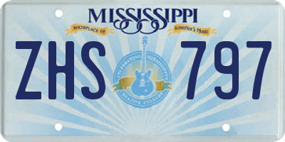 MS license plate ZHS797