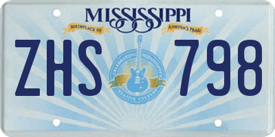MS license plate ZHS798