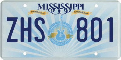 MS license plate ZHS801