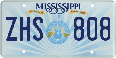 MS license plate ZHS808