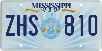 MS license plate ZHS810