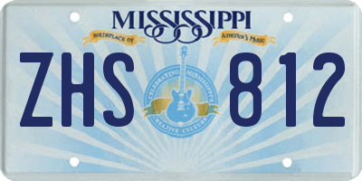MS license plate ZHS812