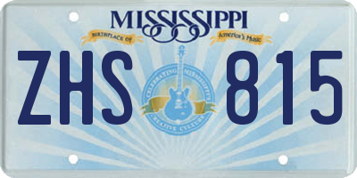 MS license plate ZHS815