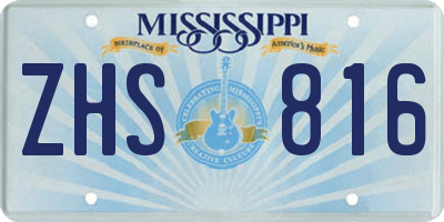 MS license plate ZHS816