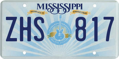 MS license plate ZHS817