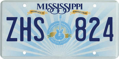 MS license plate ZHS824