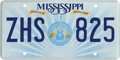 MS license plate ZHS825