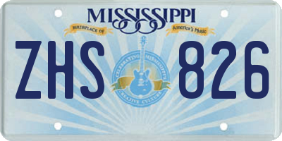 MS license plate ZHS826
