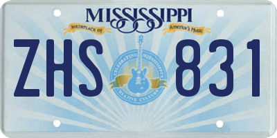 MS license plate ZHS831