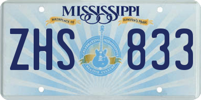 MS license plate ZHS833