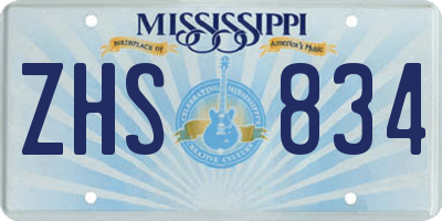 MS license plate ZHS834