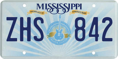 MS license plate ZHS842