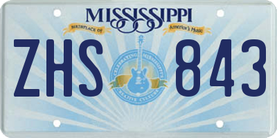 MS license plate ZHS843