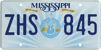 MS license plate ZHS845