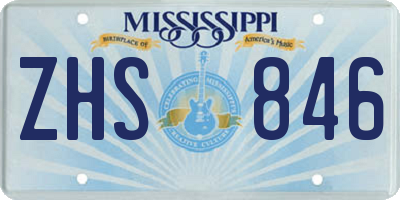 MS license plate ZHS846