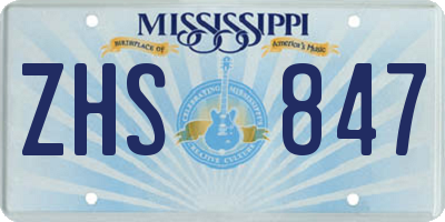 MS license plate ZHS847