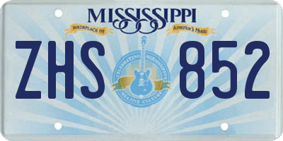 MS license plate ZHS852