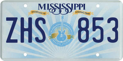 MS license plate ZHS853