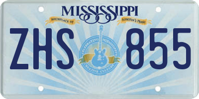 MS license plate ZHS855