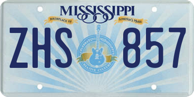 MS license plate ZHS857