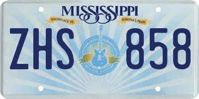 MS license plate ZHS858