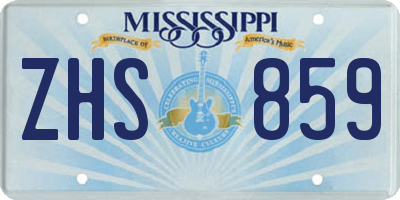 MS license plate ZHS859