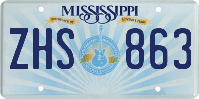 MS license plate ZHS863