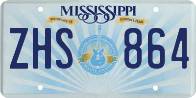 MS license plate ZHS864