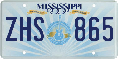 MS license plate ZHS865
