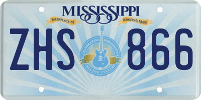 MS license plate ZHS866