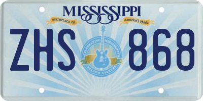 MS license plate ZHS868
