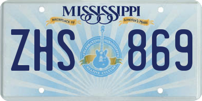 MS license plate ZHS869