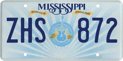 MS license plate ZHS872