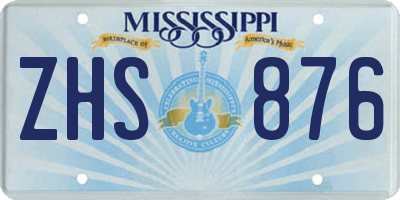 MS license plate ZHS876
