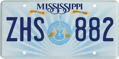 MS license plate ZHS882
