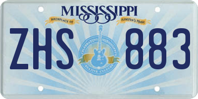 MS license plate ZHS883
