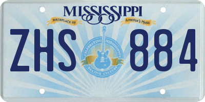 MS license plate ZHS884