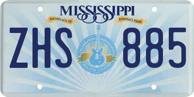 MS license plate ZHS885