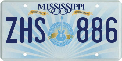 MS license plate ZHS886