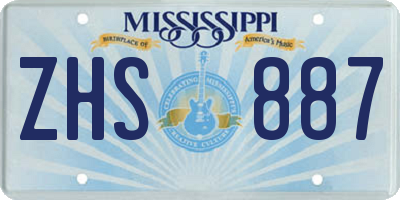 MS license plate ZHS887