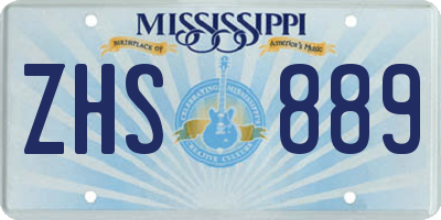 MS license plate ZHS889