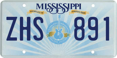MS license plate ZHS891