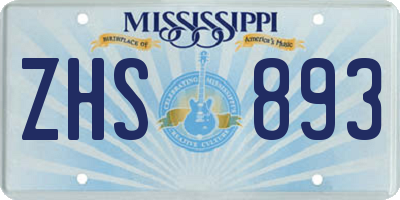 MS license plate ZHS893