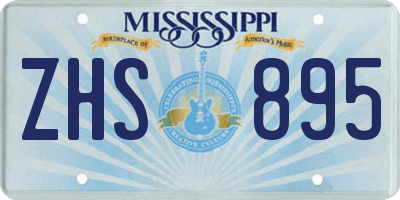 MS license plate ZHS895