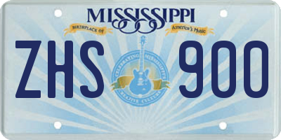 MS license plate ZHS900